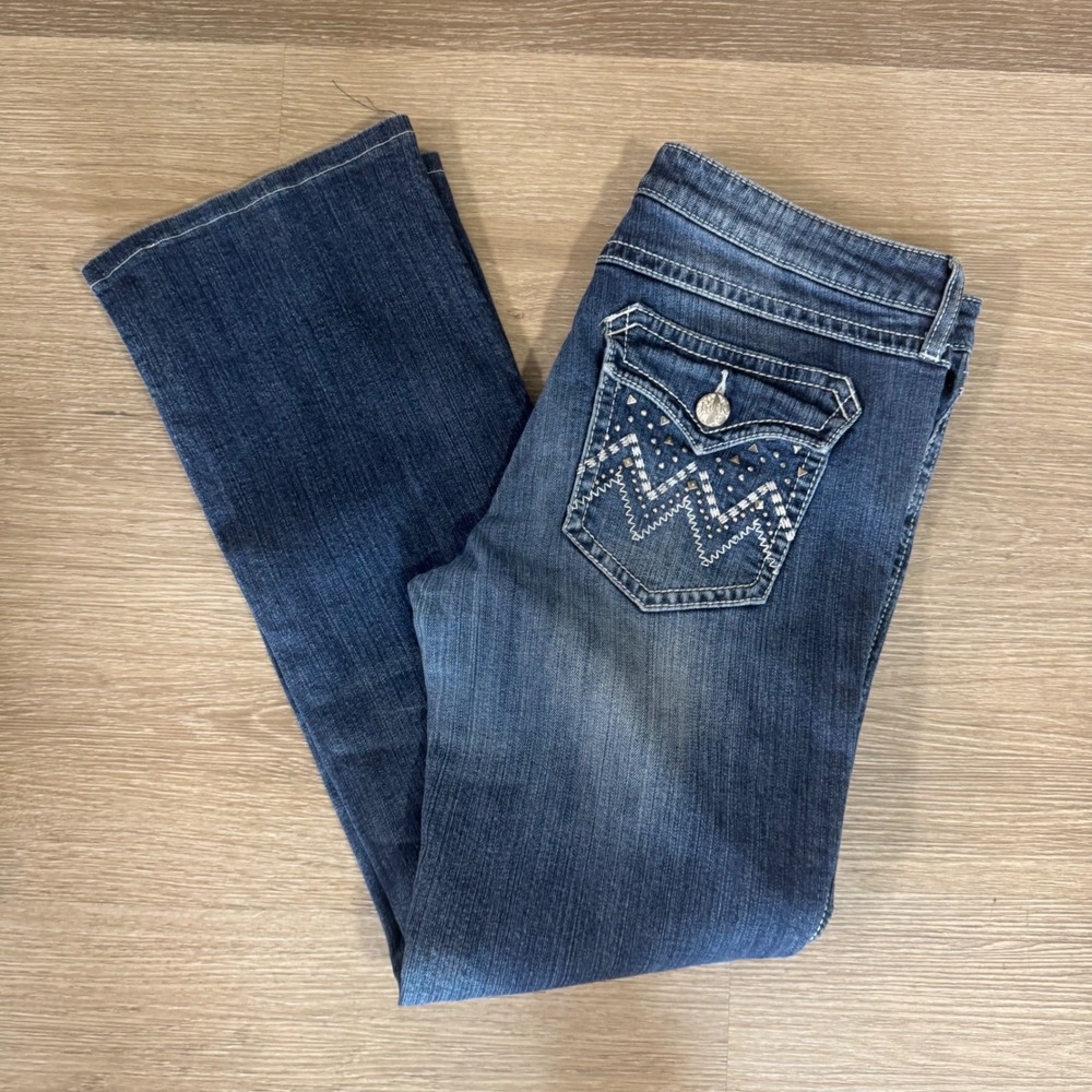 Rock 47‎ by Wrangler Jeans Womens 11x31 Blue Ultra Low Rise Bootcut WHX95SP